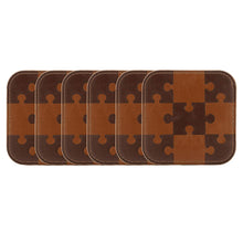 Load image into Gallery viewer, Londo Jigsaw Puzzle Leather Coasters (Set of 6) - Non-Slip Surface