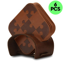 Load image into Gallery viewer, Londo Jigsaw Puzzle Leather Coasters (Set of 6) - Non-Slip Surface