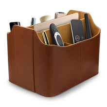 Load image into Gallery viewer, Londo Leather Remote Control Organizer and Caddy with Tablet Slot