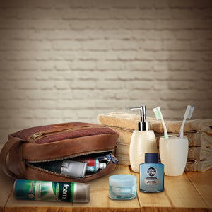 Londo Genuine Leather Travel Toiletry Dopp Kit, Makeup Shaving Organizer Bag, Case - Unisex