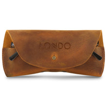 Load image into Gallery viewer, Londo Genuine Leather Eyeglass Case with Button Closure