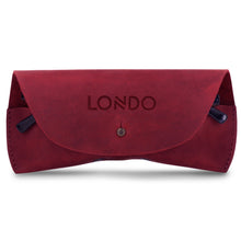 Load image into Gallery viewer, Londo Genuine Leather Eyeglass Case with Button Closure