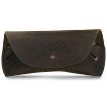 Load image into Gallery viewer, Londo Genuine Leather Eyeglass Case with Button Closure