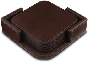 Londo Leather Coasters (Set of 4) - Non-Slip Surface