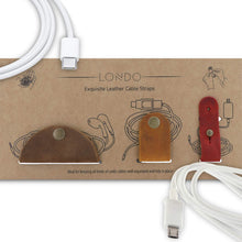 Load image into Gallery viewer, Londo Genuine Leather Headphone Earphone and General Cable Organizer Strap Set