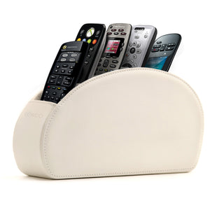 Londo Leather Remote Control Holder Organizer with Suede Lining for DVD Blu-ray TV Roku or Apple TV Remotes