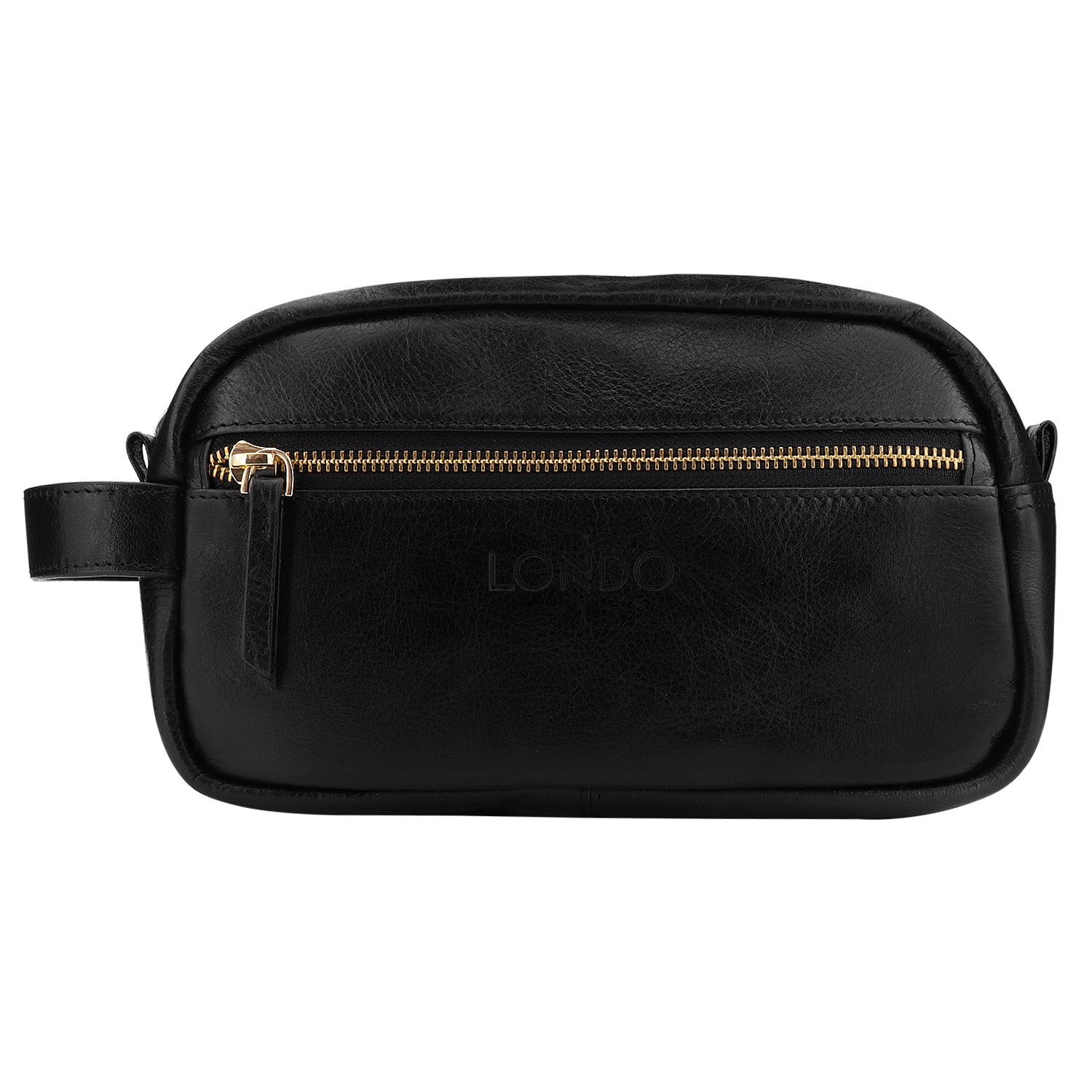 Londo Top Grain Leather Travel Toiletry Dopp Kits Makeup Shaving