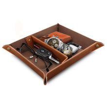 Load image into Gallery viewer, Londo - Leather Tray Organizer - Practical Storage Box for Wallets, Watches, Keys, Coins, Cell Phones and Office Equipment