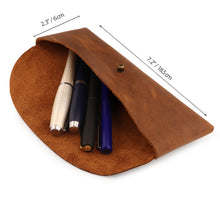 Load image into Gallery viewer, Londo Genuine Leather Snap Cover Retro Pen and Pencil Case