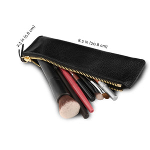  Sluxa Genuine leather pen case, Cowhide red pencil pouch with  zipper, Soft pen bag for adults. : Clothing, Shoes & Jewelry