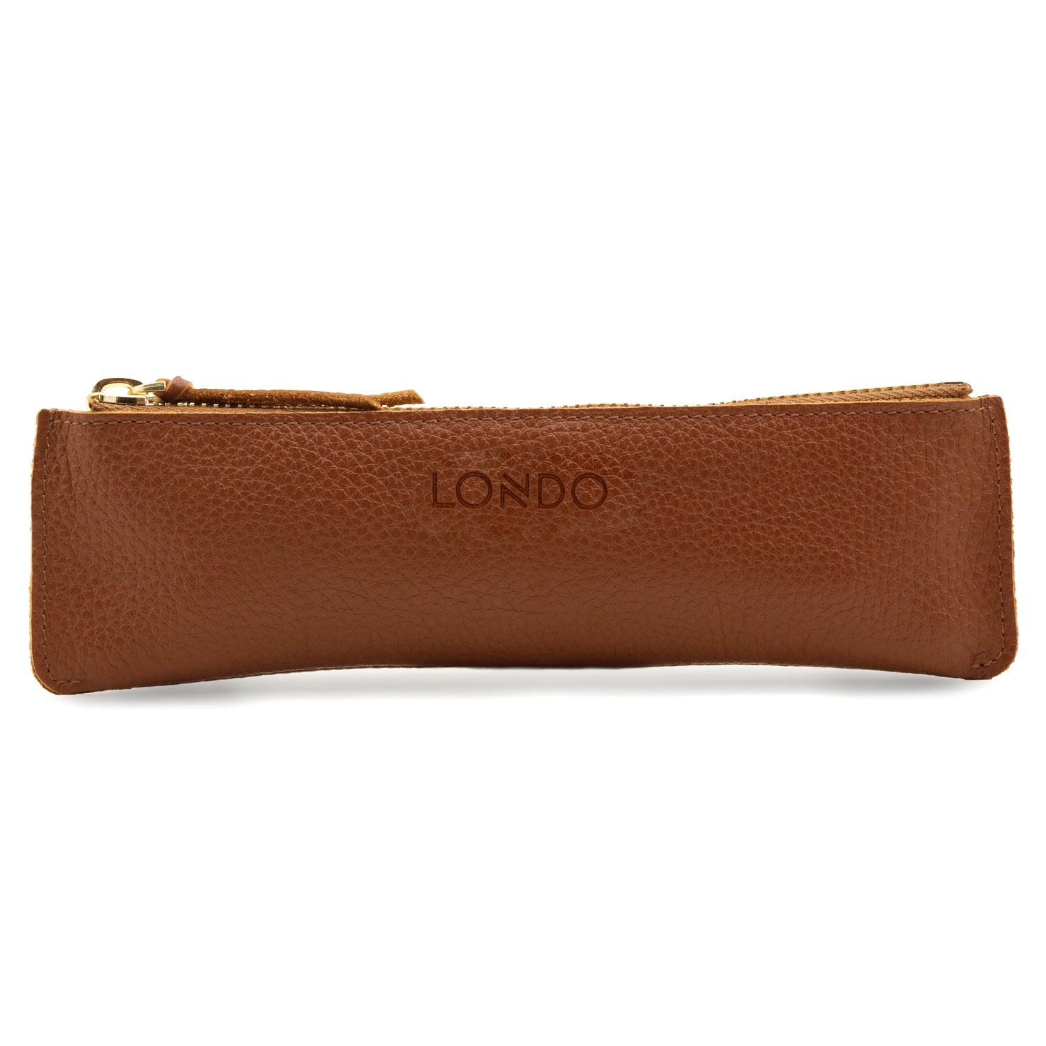 Londo Genuine Leather Padfolio with Pencil Holder Notepad and Zipper Closure (cinnamon)