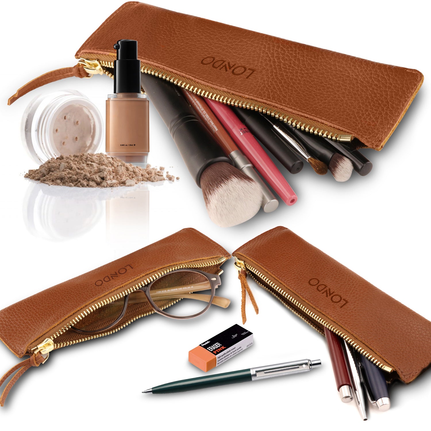 Large Leather Pencil Case Pen Bag – LeatherNeo