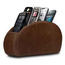 Load image into Gallery viewer, Londo Remote Controller Holder Organizer Store DVD Blu-ray TV Roku or Apple TV Remotes - Italian Genuine Leather with Suede Lining Living or Bedroom Storage