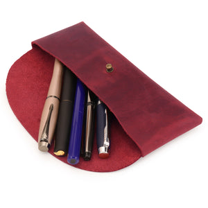 Londo Genuine Leather Snap Cover Retro Pen and Pencil Case