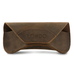 Londo Genuine Leather Eyeglass Case with Magnetic Snap Closure