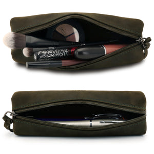 Londo Genuine Leather Zipper Pen, Pencil & Cosmetic Case
