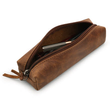 Load image into Gallery viewer, Londo Genuine Leather Zipper Pen, Pencil &amp; Cosmetic Case